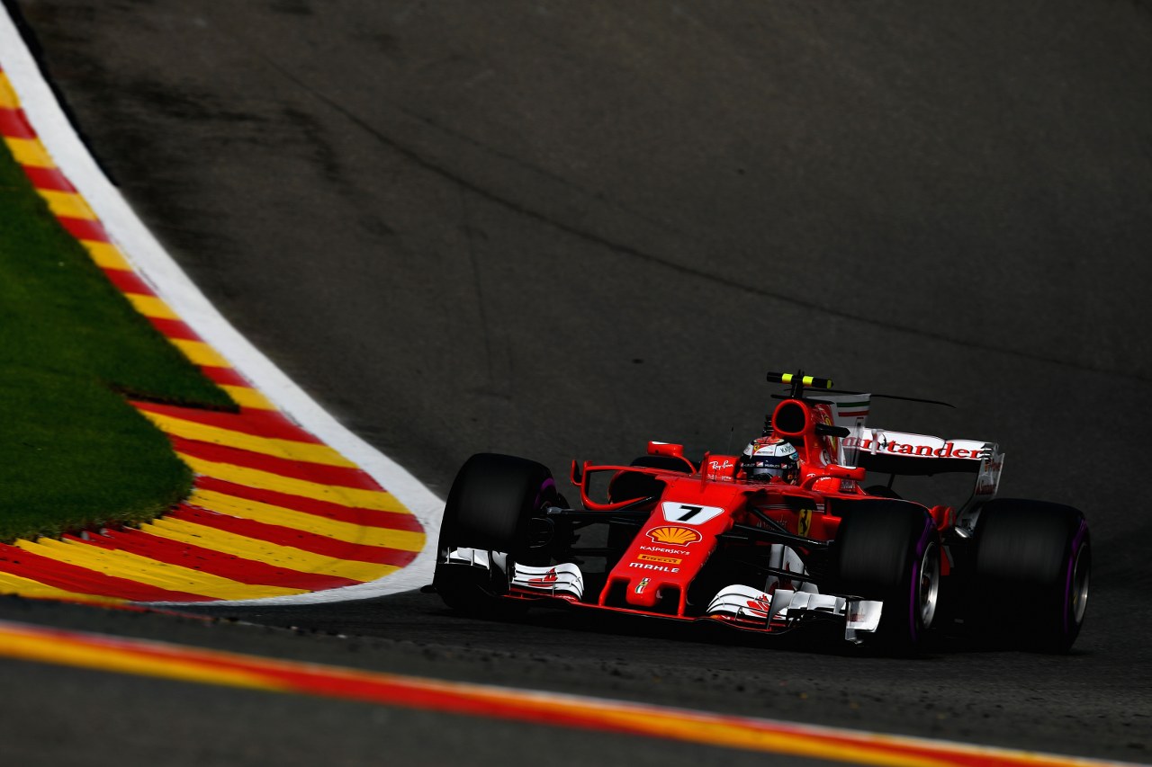 Kimi Raikkonen con la Ferrari a Spa