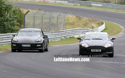 Aston Martin Rapide and Porsche Panamera