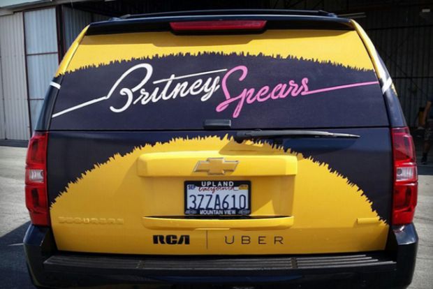 I veicoli allestiti da Uber per Britney Spears