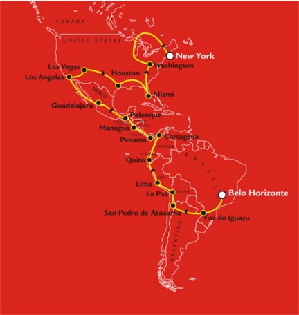 Ferrari 599GTB Fiorano Panamerican - mappa