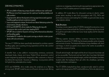 Lexus CT 200h - prime immagini tratte dalla brochure