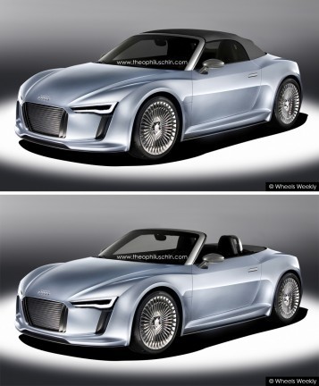 Render Audi E-tron Cabrio, render audi r4 concept cabrio